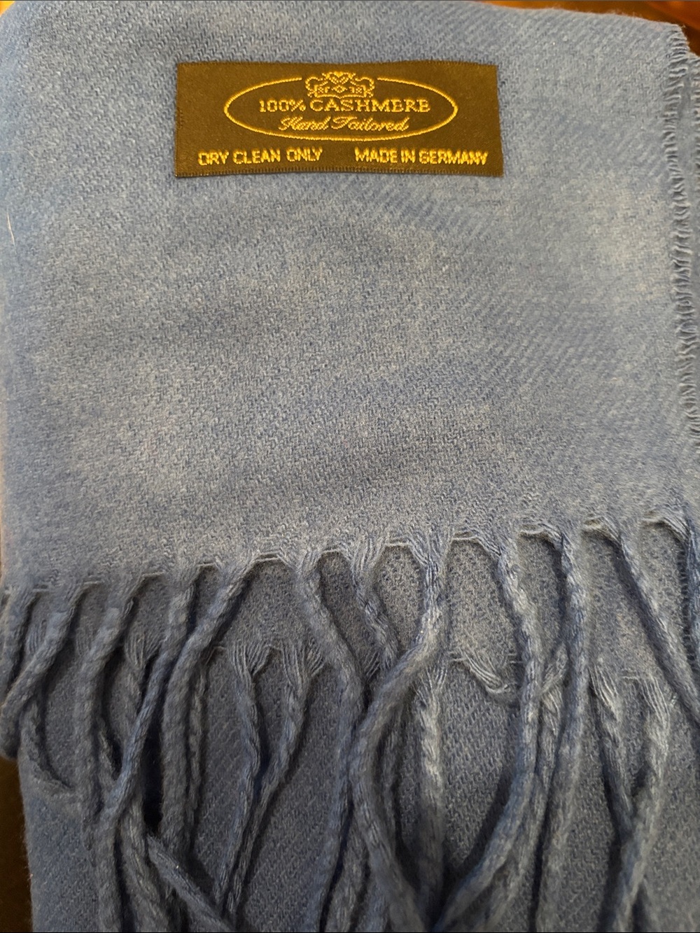 100% Cashmere Light Blue Scarf - Made in Germany (NWOT)